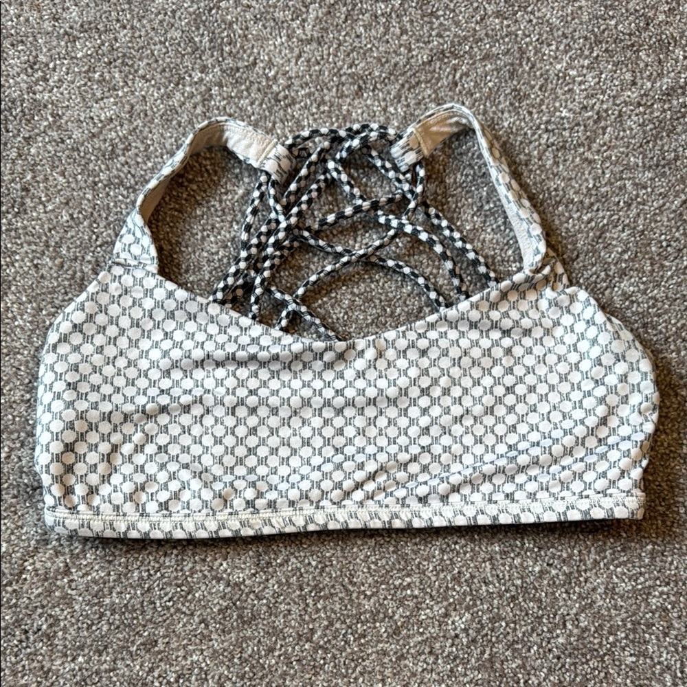 Lululemon Athletica White and Black Strappy Sports Bra